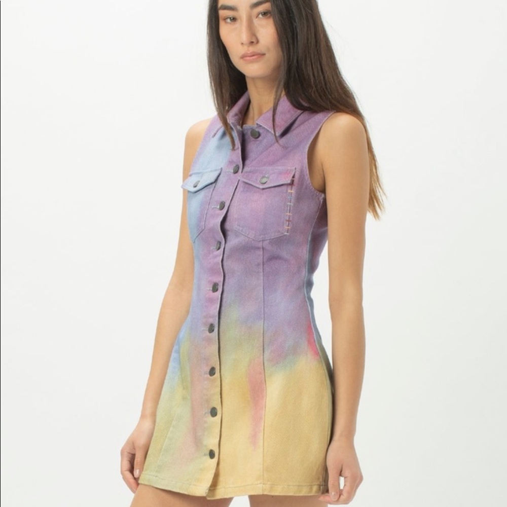 NWT Cools Club Tie Dye Denim Dress